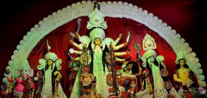 A Durga Pooja pandal or marquee