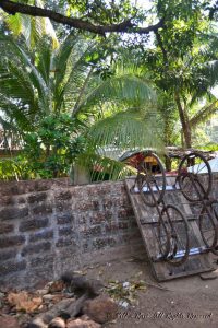 Handcart resting by the roadside in Deobag