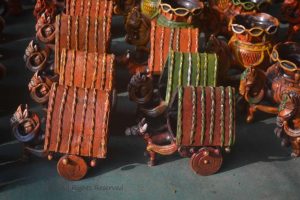 Indian Clay toys a bullock cart