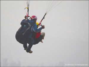 Take off during paragliding in Saputara