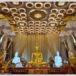 A hall with Buddha statues at Tooth Relic Temple, Kandy